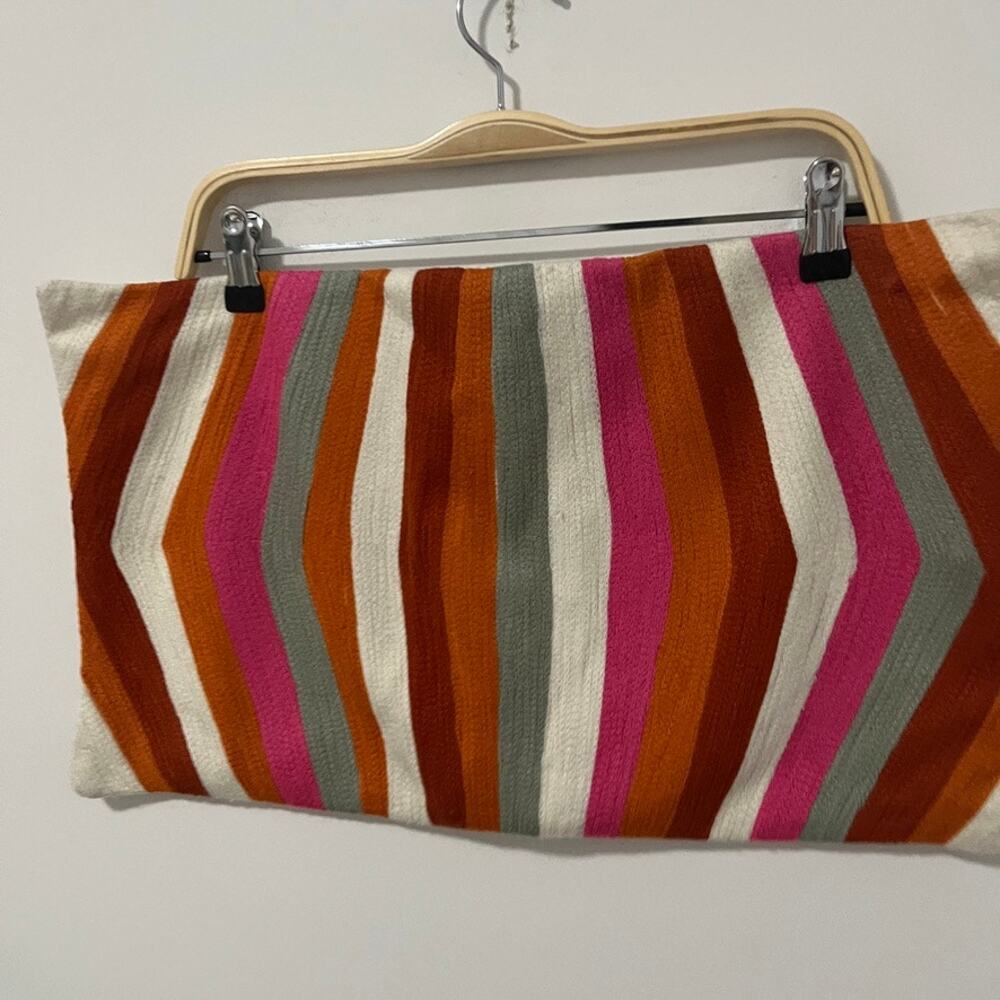 West Elm Mixed Woven Retro Stripe Pillow Cover - Picture 3 of 4